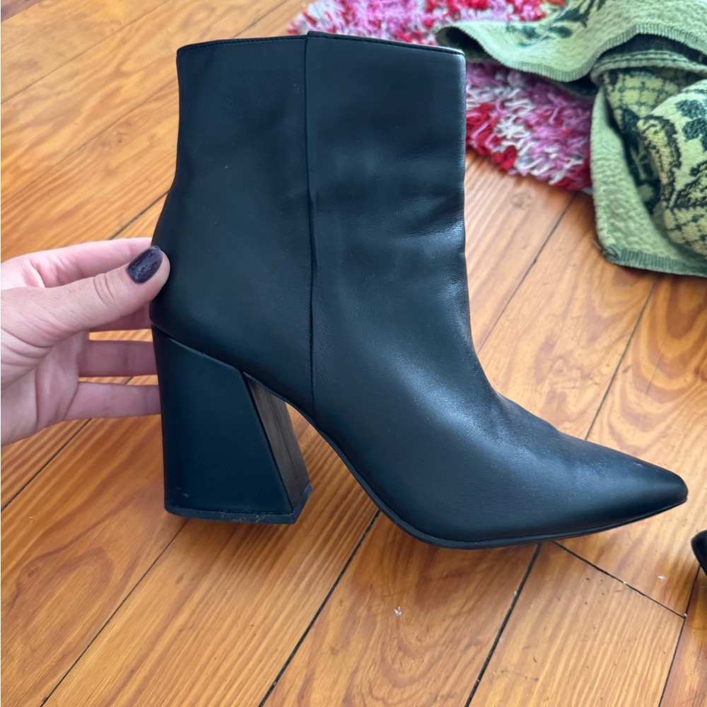 Black heeled booties